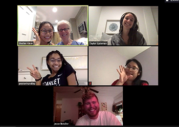 2021 students on Zoom during a virtual class