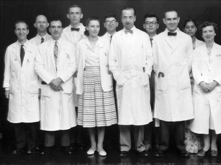 Group photo of the Department of Cardiology Staff circa 1959-1960