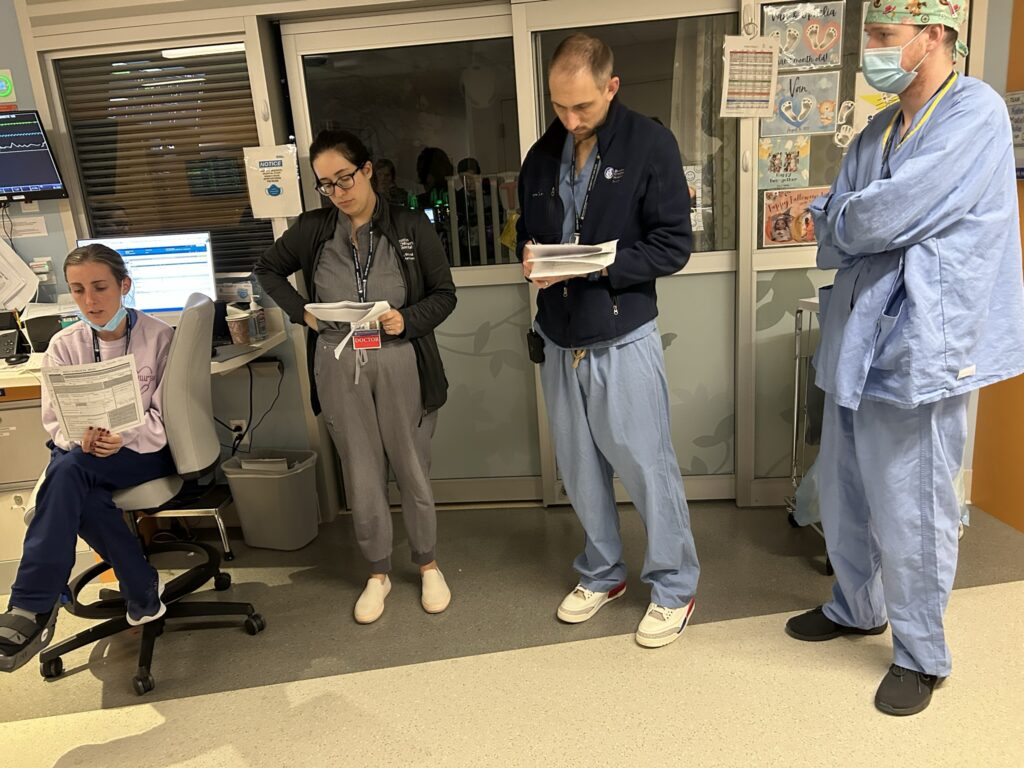 Surgical fellows in clinic