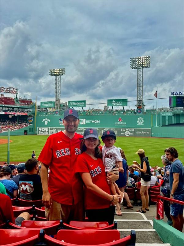 Shima Anwar and family at a Red Sox game