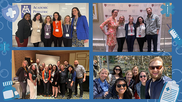 Collage of medical fellows posing at various events and gatherings
