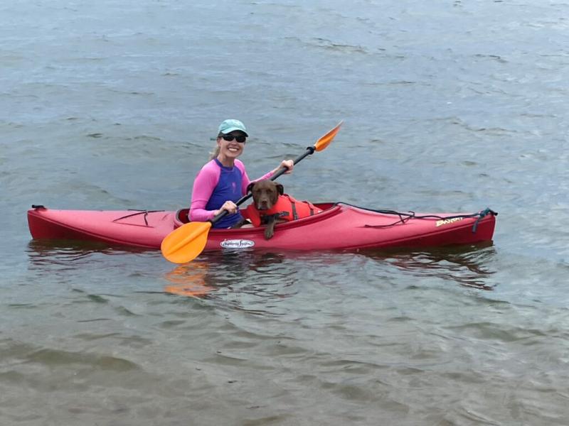 Margaret Werner in a kayak