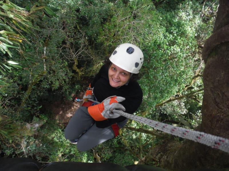 Tanya Logvinenko on a rappel line