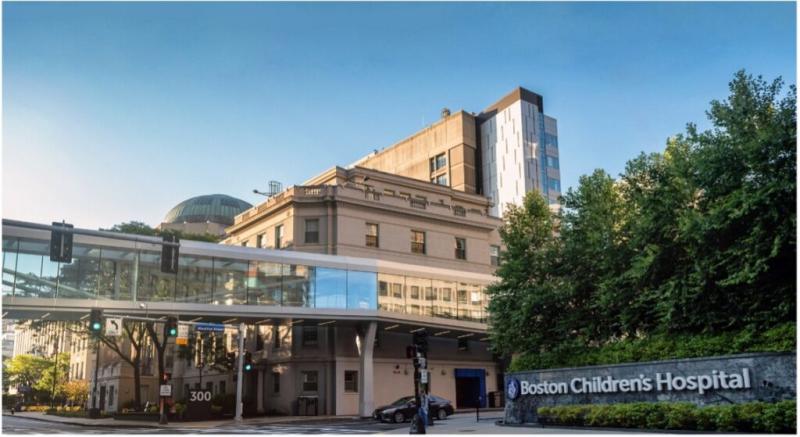 Image of Boston Children's Hospital from the street view. 